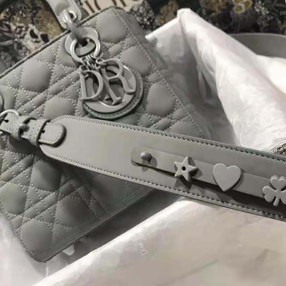 Dior Women Lady Dior my Abcdior Bag Gray Ultramatte Cannage Calfskin - image 8
