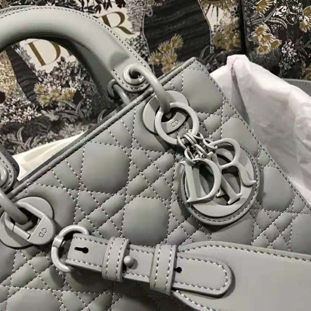 Dior Women Lady Dior my Abcdior Bag Gray Ultramatte Cannage Calfskin - image 7