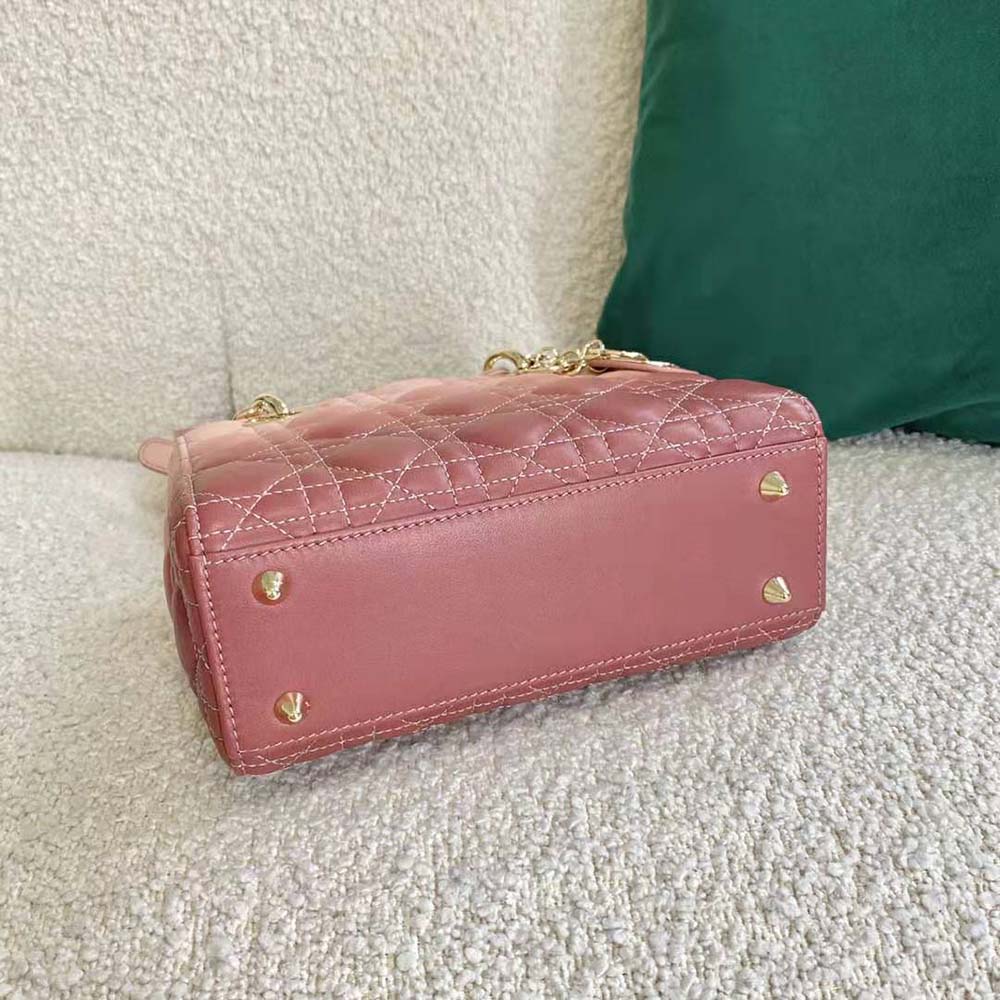 Dior Women Lady Dior my Abcdior Bag Lndigo Gradient Cannage Lambskin-Pink - image 5