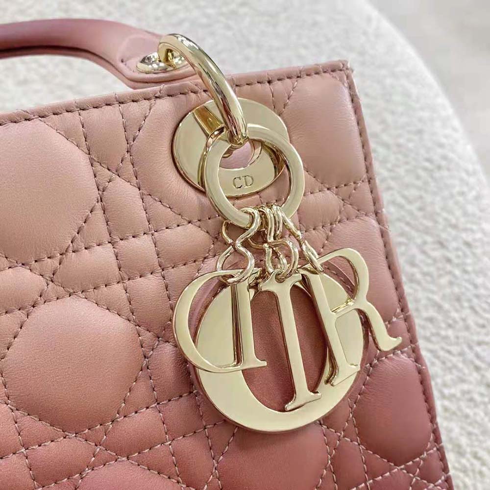 Dior Women Lady Dior my Abcdior Bag Lndigo Gradient Cannage Lambskin-Pink - image 8