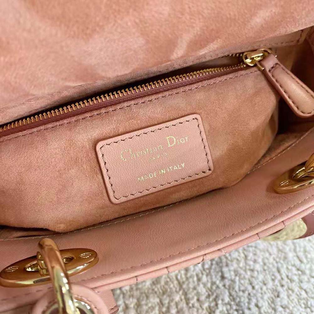 Dior Women Lady Dior my Abcdior Bag Lndigo Gradient Cannage Lambskin-Pink - image 7