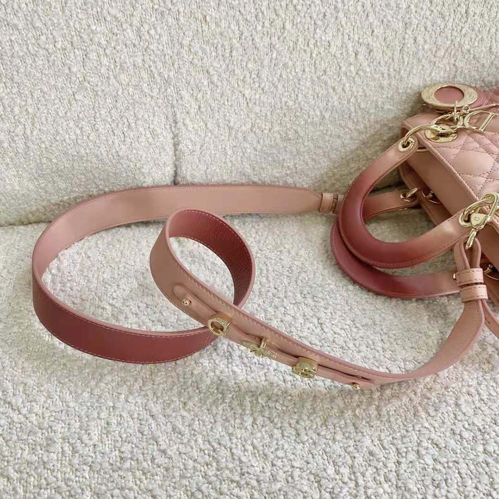 Dior Women Lady Dior my Abcdior Bag Lndigo Gradient Cannage Lambskin-Pink - image 9