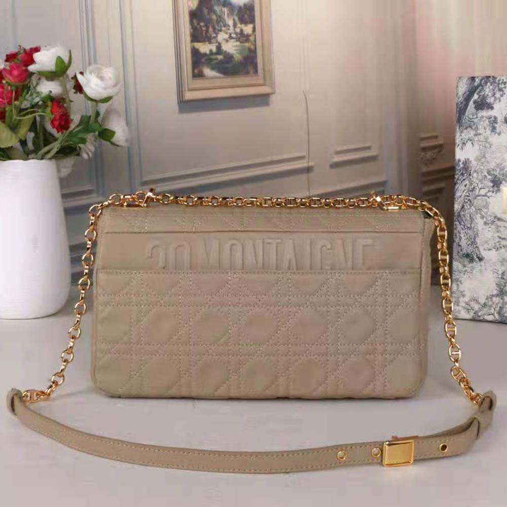 Dior Women Large Dior Caro Bag Beige Supple Cannage Calfskin - image 4