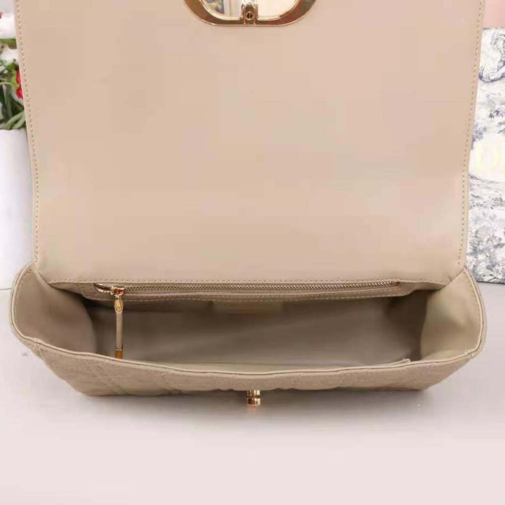 Dior Women Large Dior Caro Bag Beige Supple Cannage Calfskin - image 6