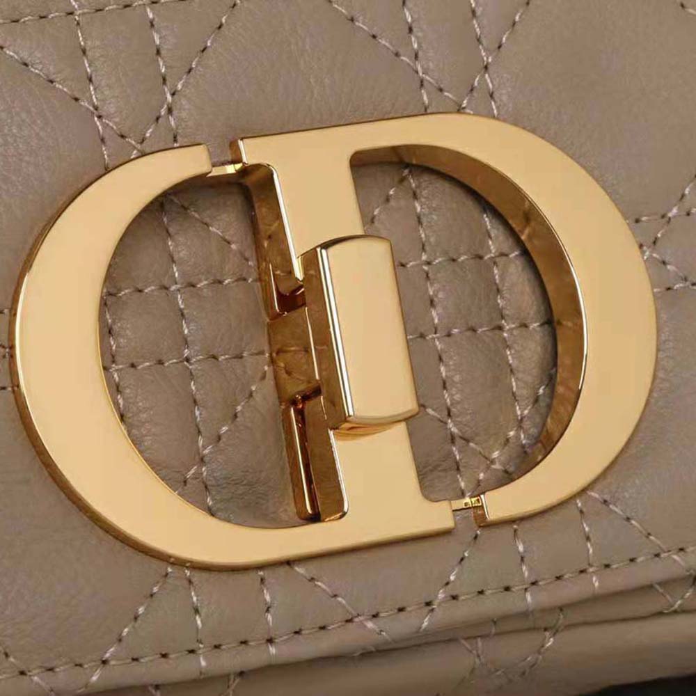 Dior Women Large Dior Caro Bag Beige Supple Cannage Calfskin - image 10