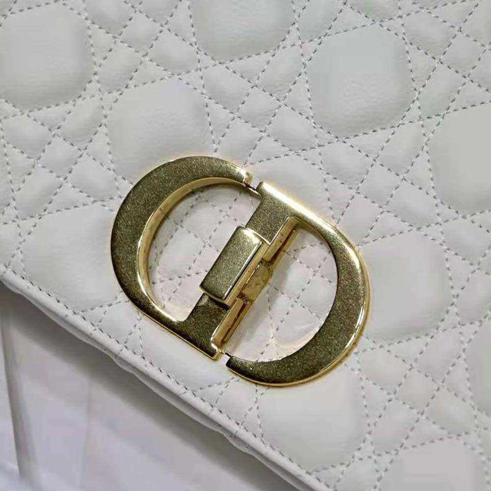 Dior Women Large Dior Caro Bag Lvory Supple Cannage Calfskin - image 10