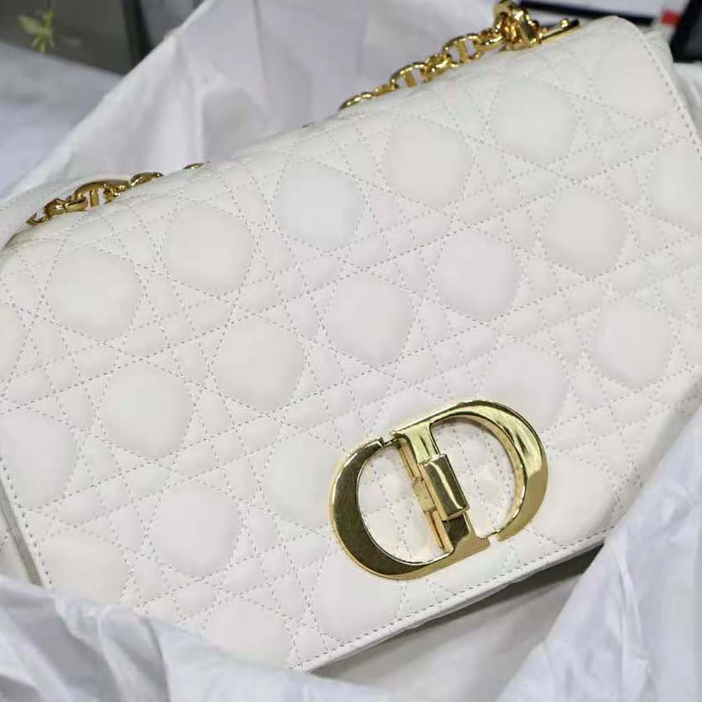Dior Women Large Dior Caro Bag Lvory Supple Cannage Calfskin - image 4