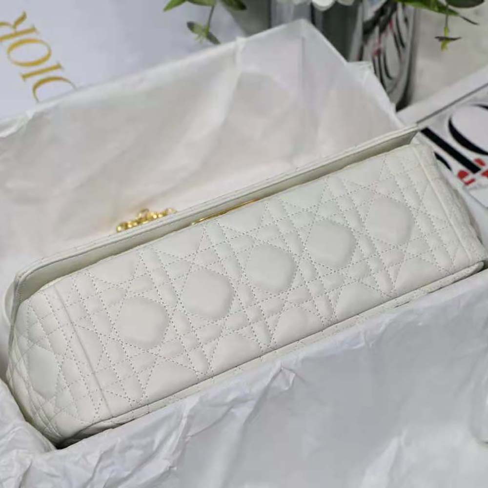 Dior Women Large Dior Caro Bag Lvory Supple Cannage Calfskin - image 6