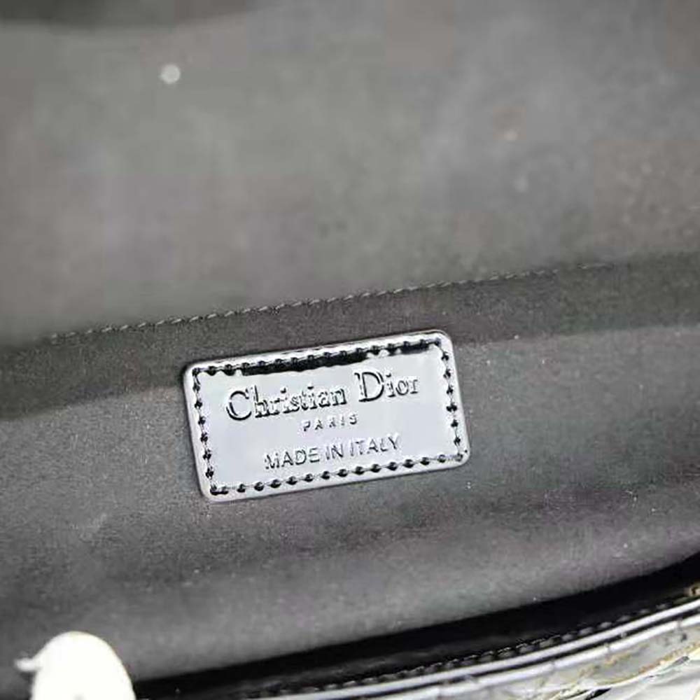 Dior Women Large Lady Dior Bag Black Patent Cannage Calfskin - image 10