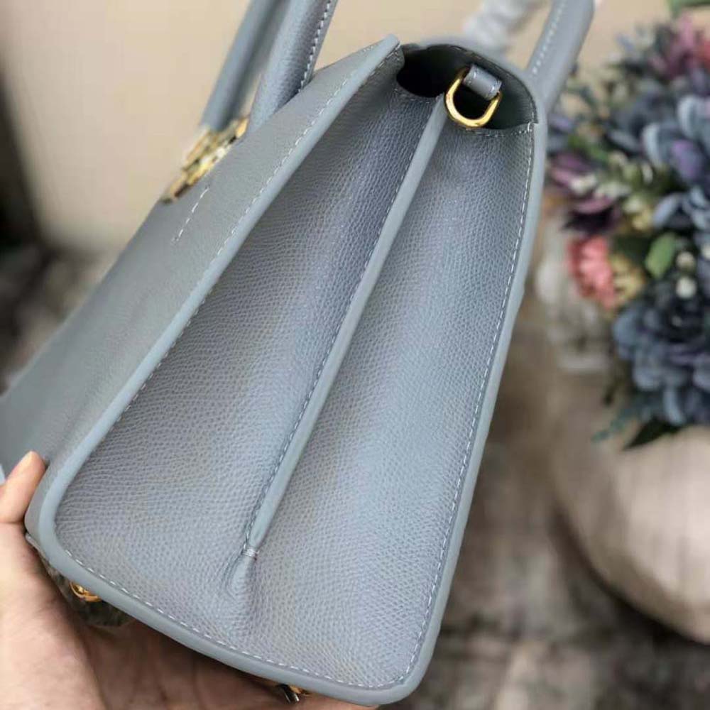 Dior Women Medium ST Honore Tote Latte Grained Calfskin-Blue - image 6