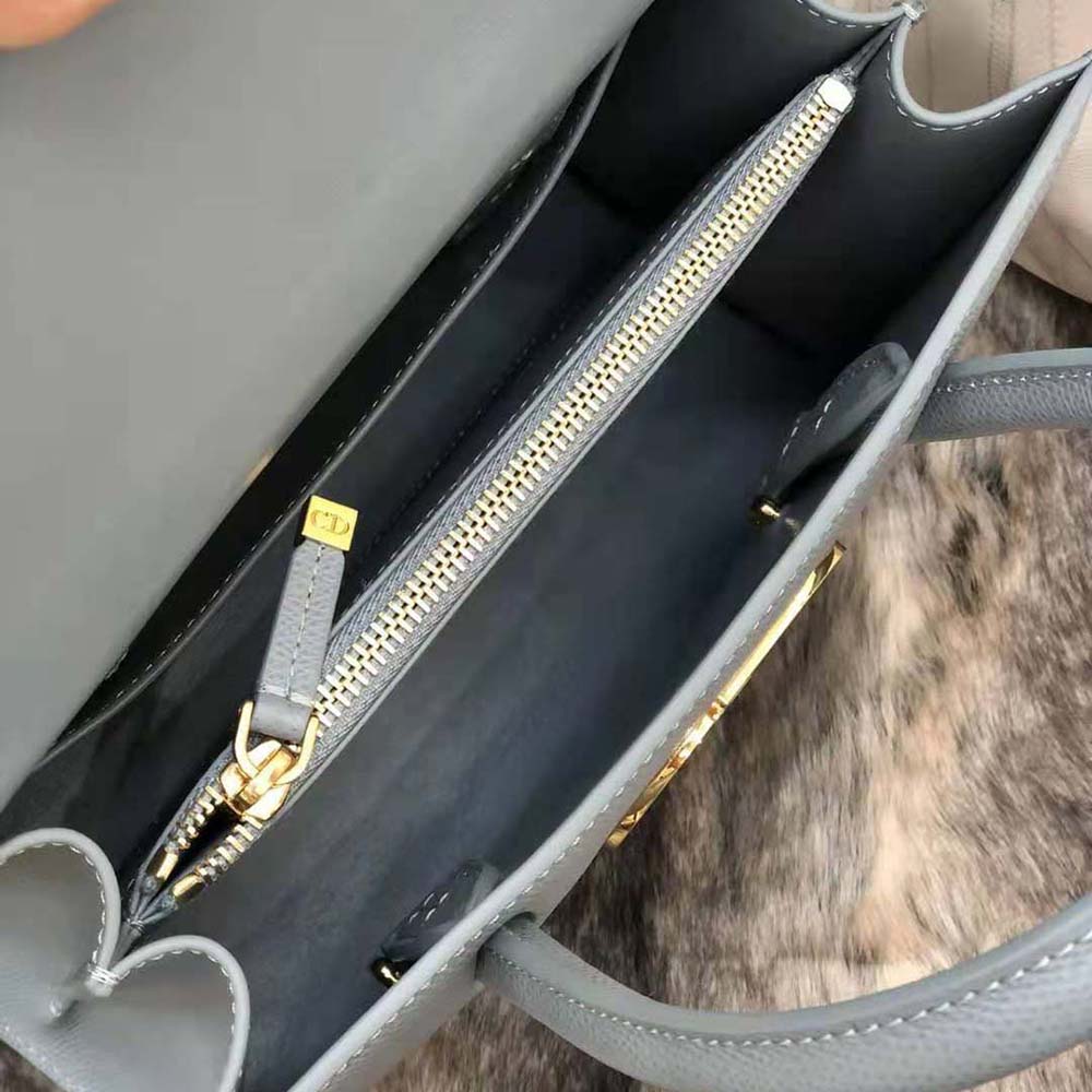 Dior Women Medium ST Honore Tote Latte Grained Calfskin-Blue - image 9