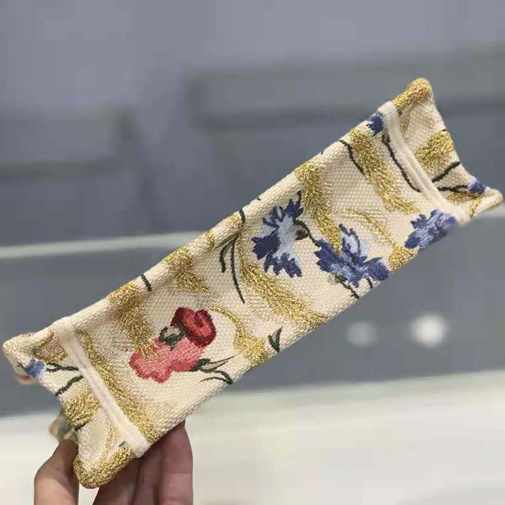 Dior Women Mini Dior Book Tote Beige Multicolor Dior Hibiscus Embroidery - image 7