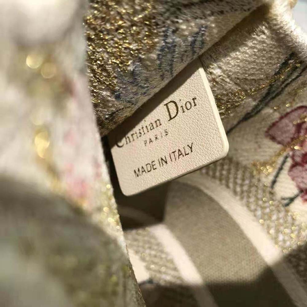 Dior Women Mini Dior Book Tote Beige Multicolor Dior Hibiscus Embroidery - image 10
