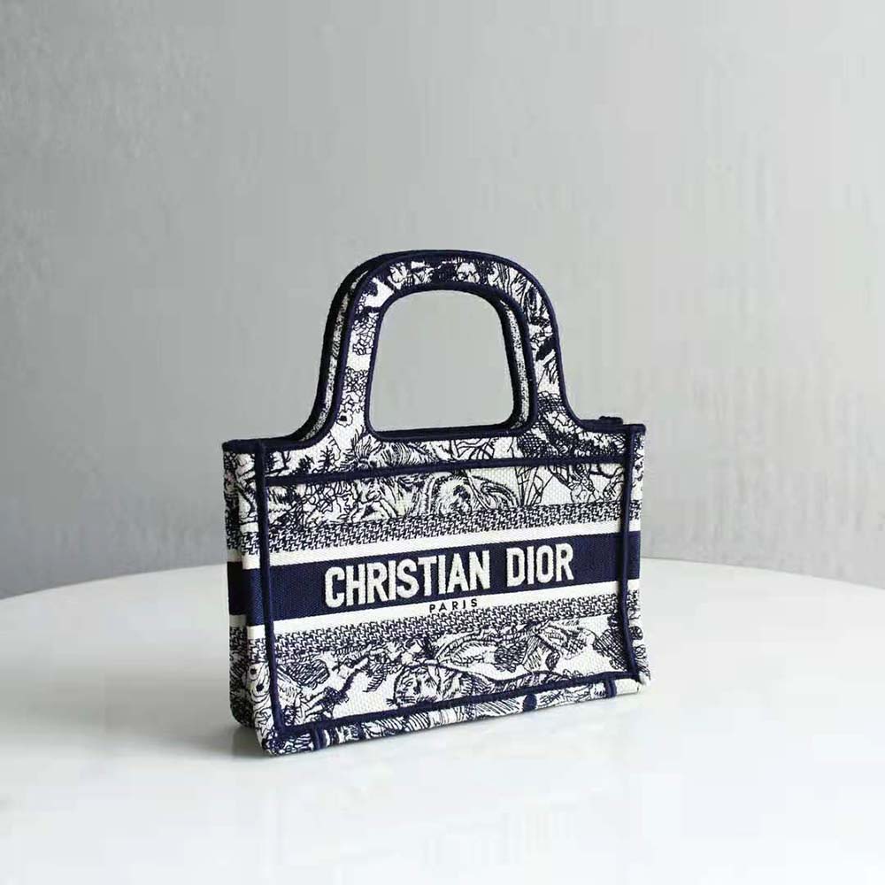 Dior Women Mini Dior Book Tote Blue Toile de Jouy Embroidery - image 4