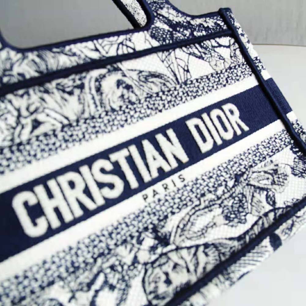 Dior Women Mini Dior Book Tote Blue Toile de Jouy Embroidery - image 9