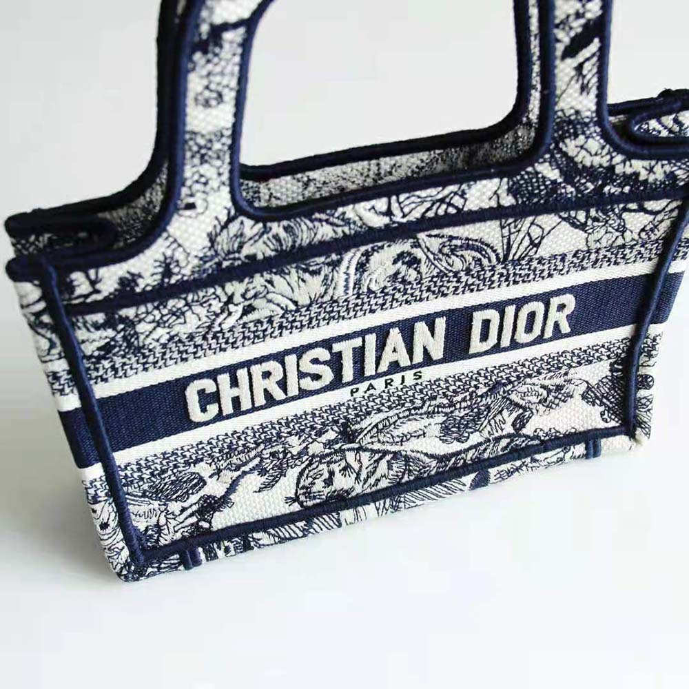 Dior Women Mini Dior Book Tote Blue Toile de Jouy Embroidery - image 8