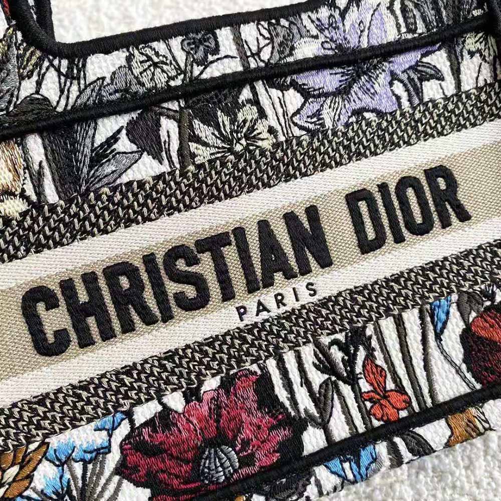 Dior Women Mini Dior Book Tote Multicolor Mille Fleurs Embroidery - image 7
