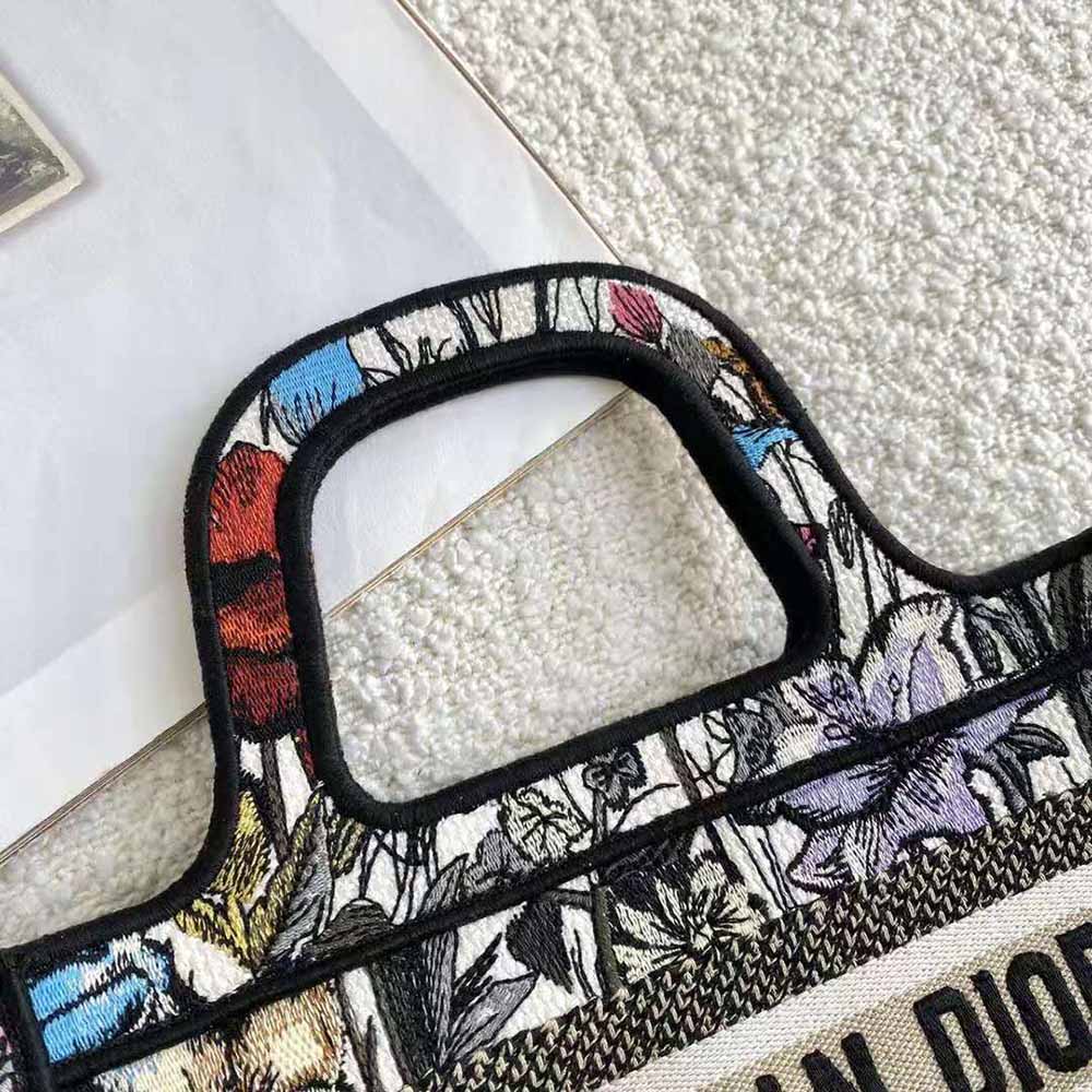 Dior Women Mini Dior Book Tote Multicolor Mille Fleurs Embroidery - image 5
