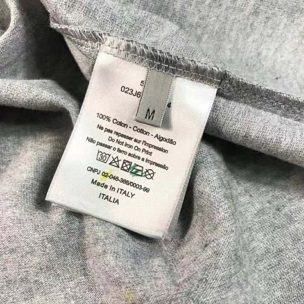 Dior Women Oversized Dior T-shirt Gray Cotton Jersey with Paint Print - image 9