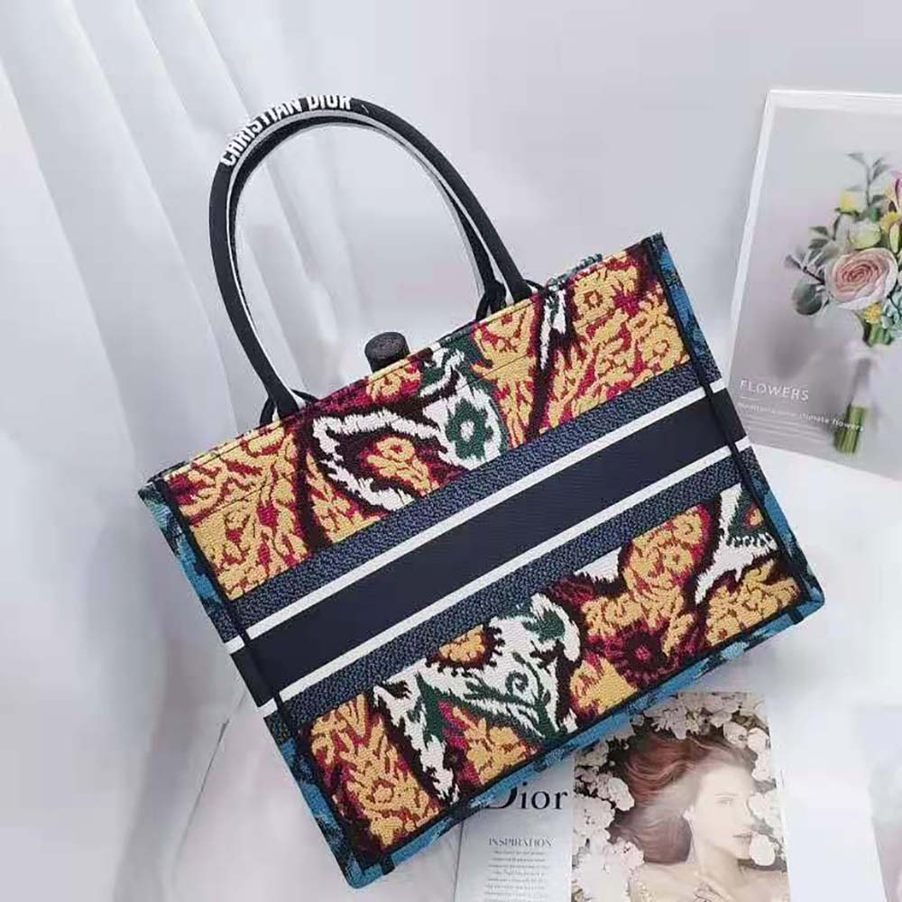 Dior Women Small Dior Book Tote Blue Multicolor Dior Paisley Embroidery - image 4