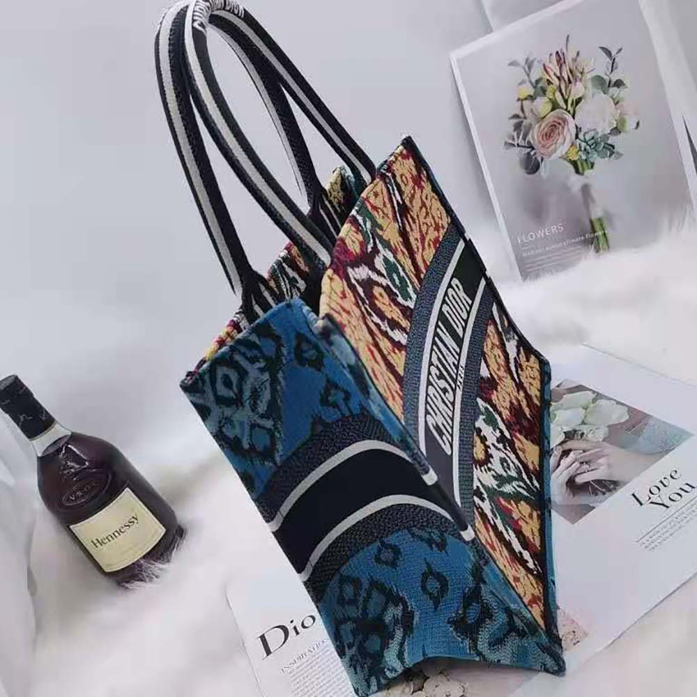 Dior Women Small Dior Book Tote Blue Multicolor Dior Paisley Embroidery - image 8