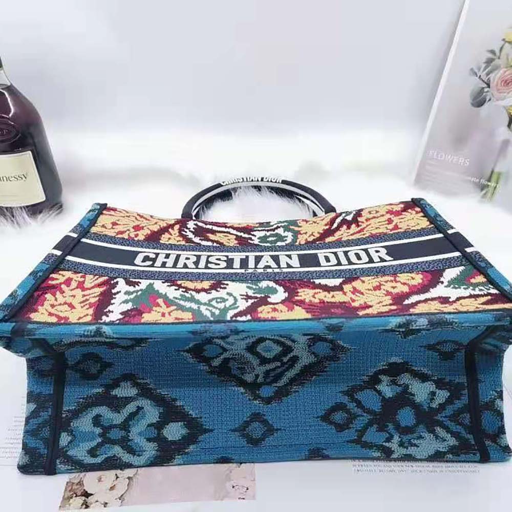 Dior Women Small Dior Book Tote Blue Multicolor Dior Paisley Embroidery - image 5