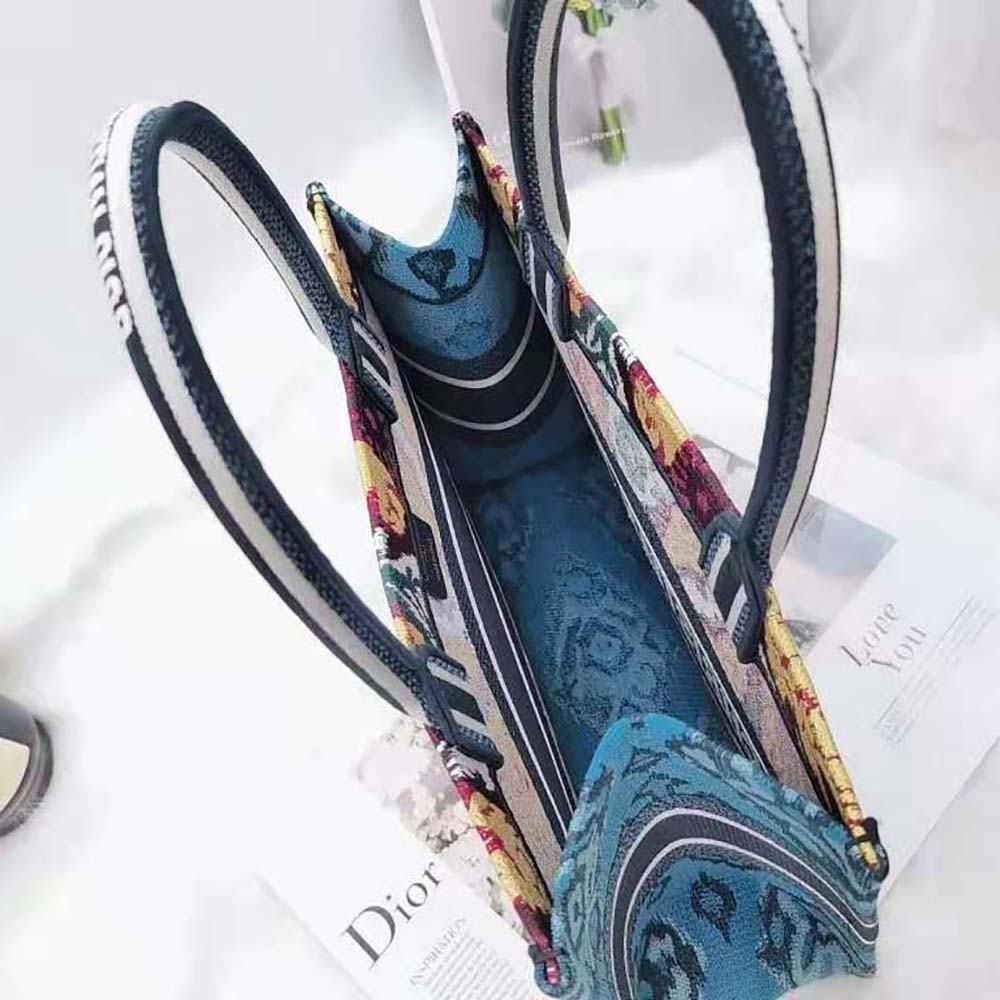 Dior Women Small Dior Book Tote Blue Multicolor Dior Paisley Embroidery - image 6