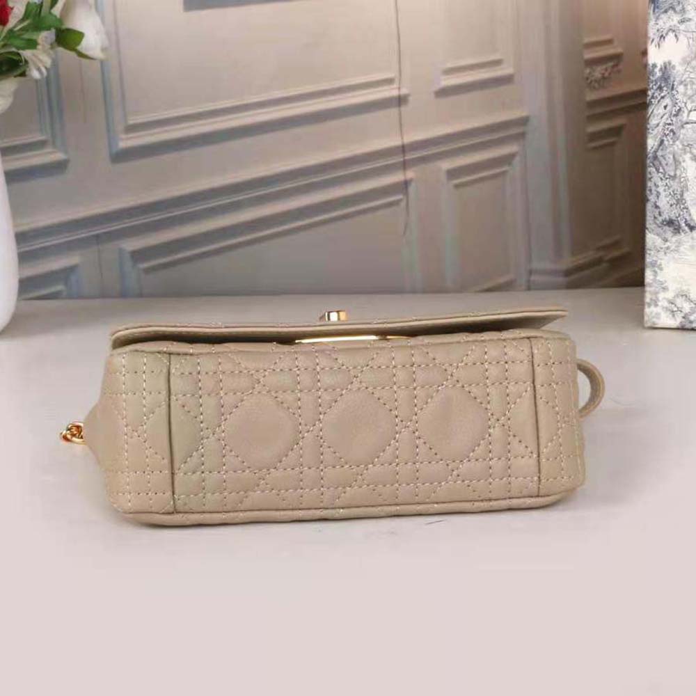 Dior Women Small Dior Caro Bag Beige Supple Cannage Calfskin - image 6