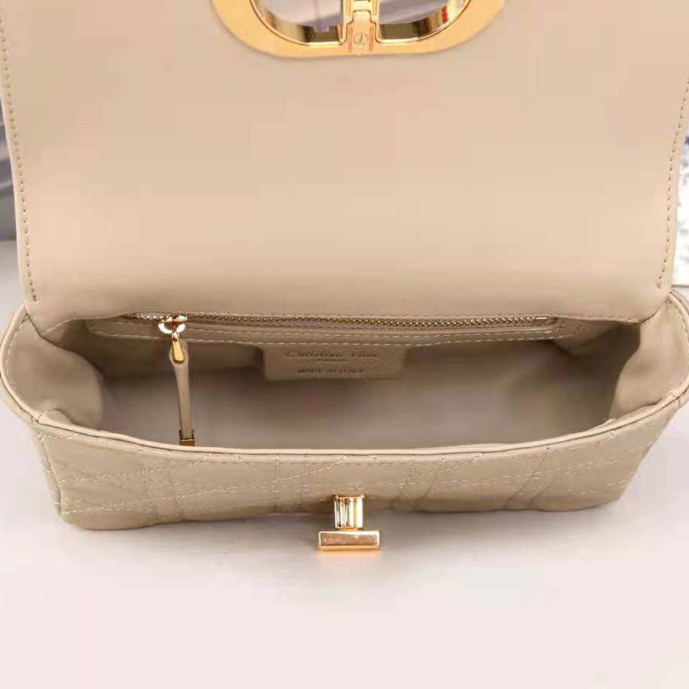 Dior Women Small Dior Caro Bag Beige Supple Cannage Calfskin - image 7