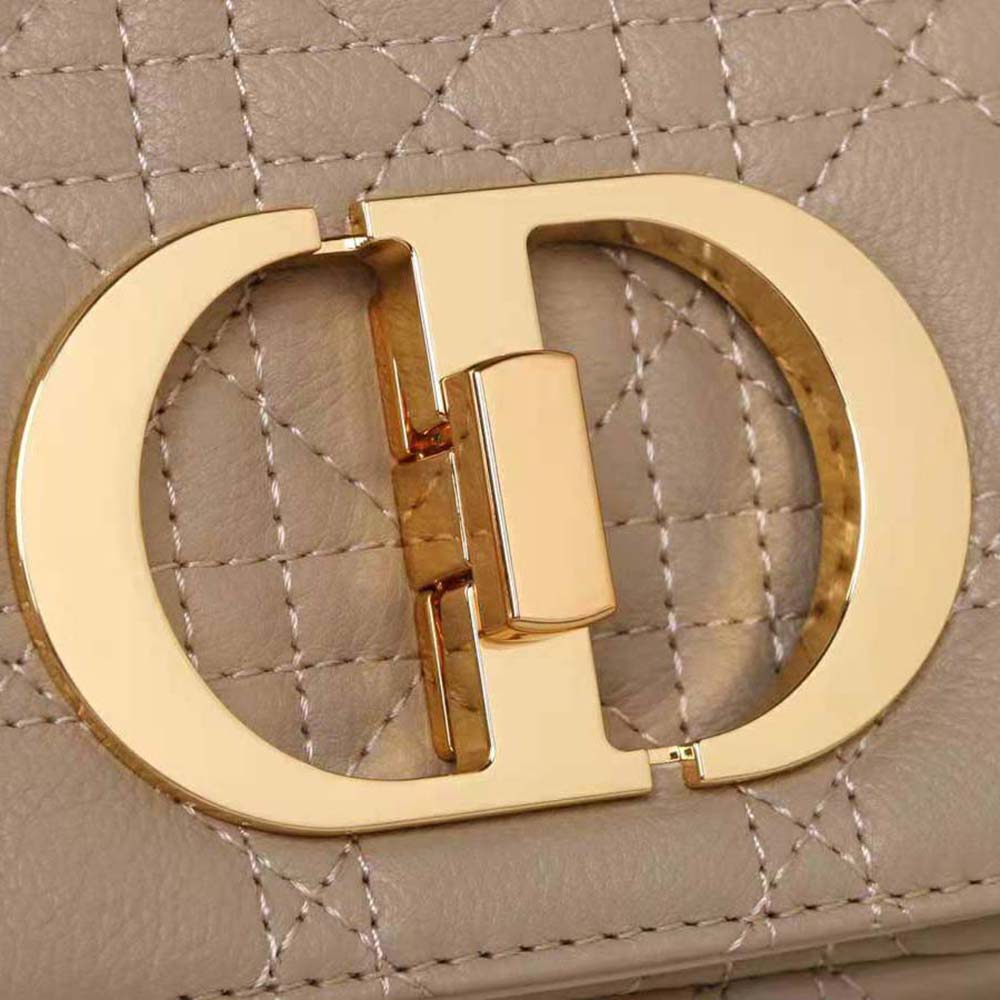 Dior Women Small Dior Caro Bag Beige Supple Cannage Calfskin - image 8