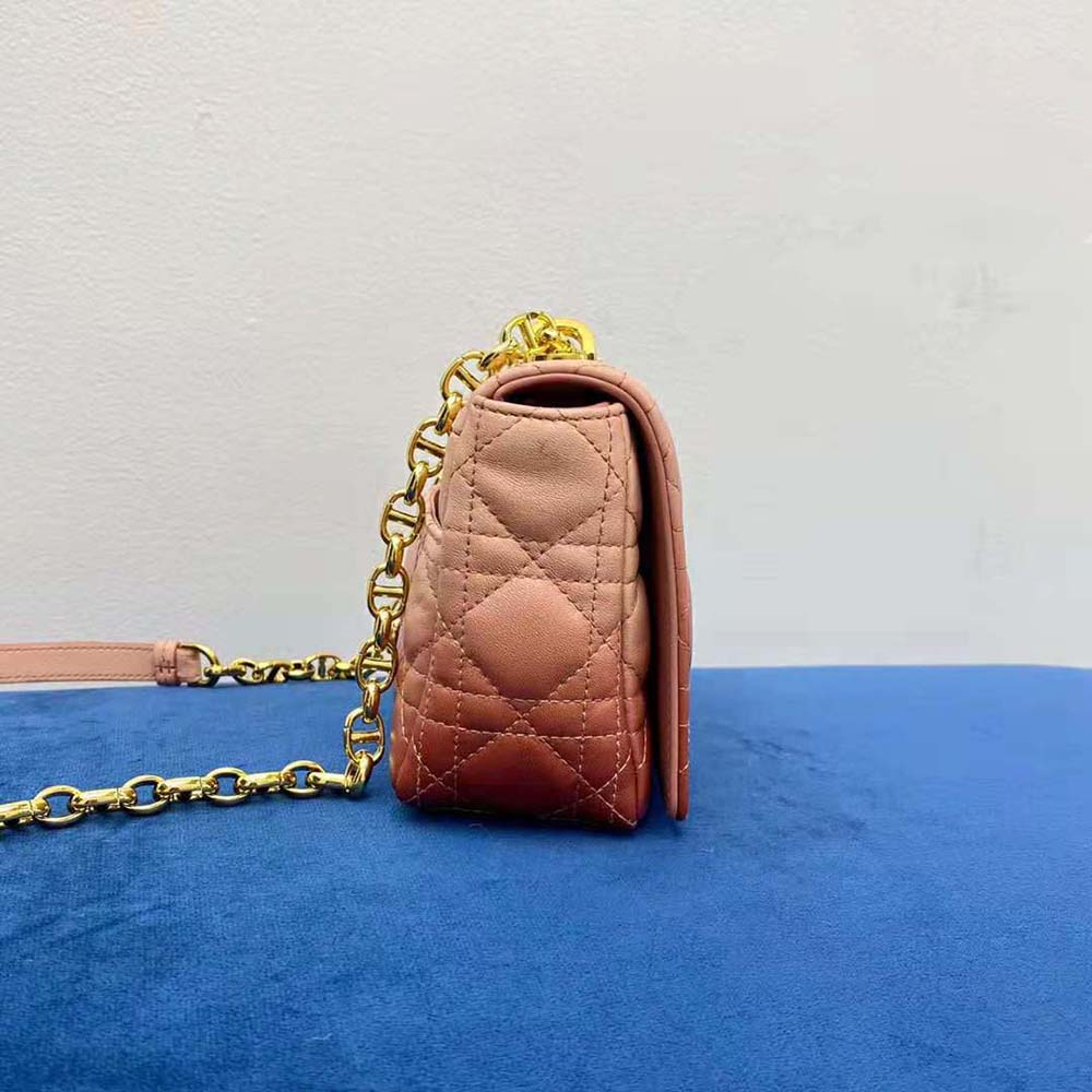 Dior Women Small Dior Caro Bag Pink Gradient Cannage Lambskin - image 5