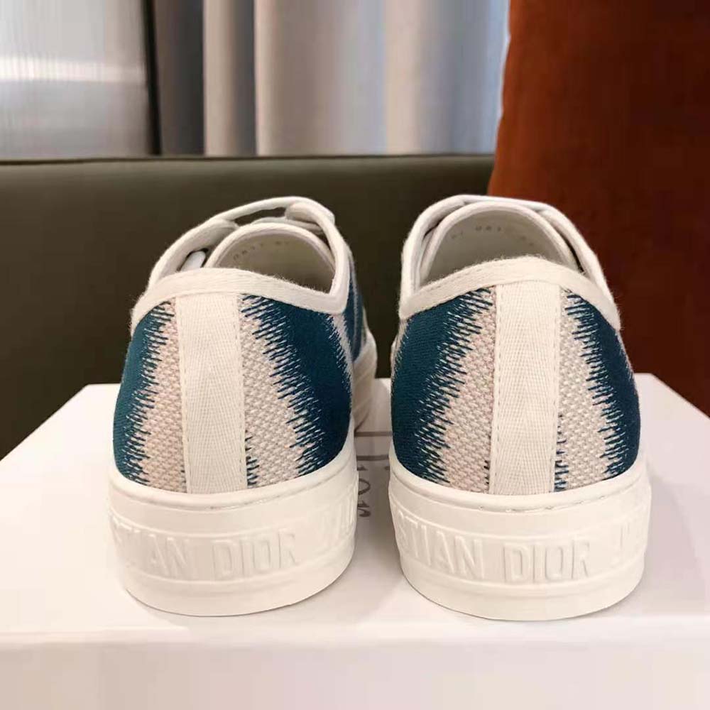 Dior Women Walk n dior Sneaker Deep Ocean Blue D-Stripes Embroidered Cotton - image 5