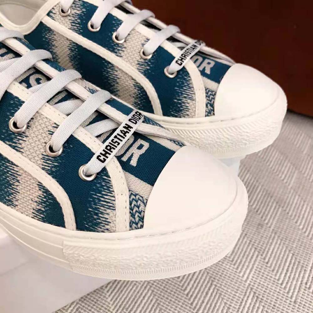 Dior Women Walk n dior Sneaker Deep Ocean Blue D-Stripes Embroidered Cotton - image 6