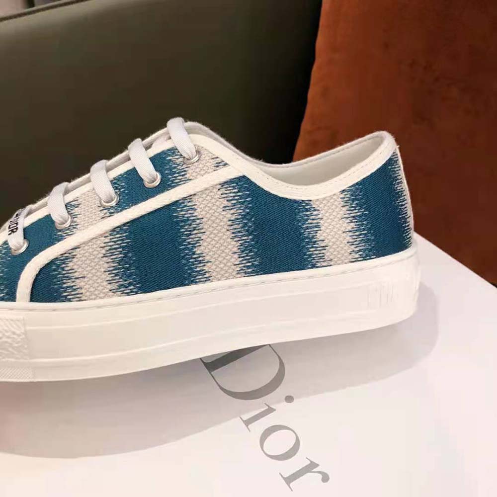 Dior Women Walk n dior Sneaker Deep Ocean Blue D-Stripes Embroidered Cotton - image 9