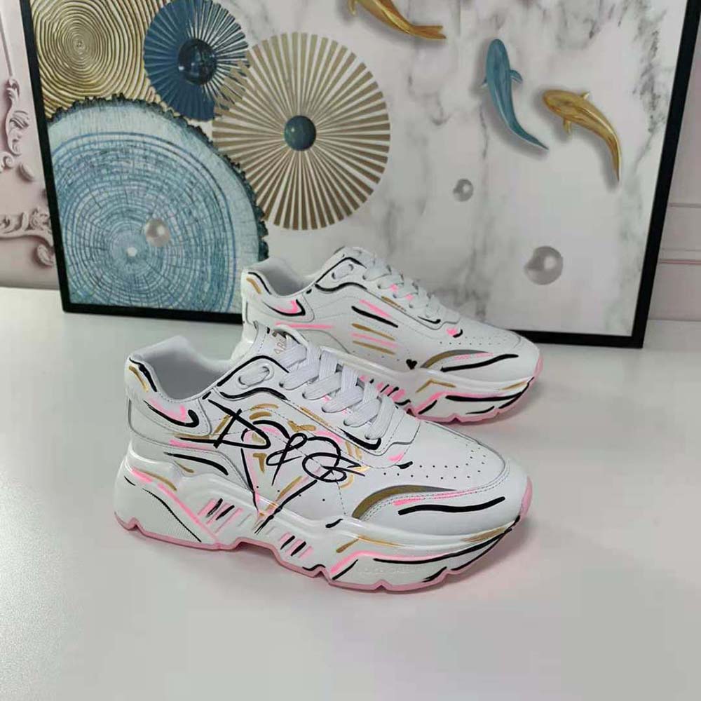 Top view showing lace-up closure on Dolce Gabbana D&G Daymaster Sneakers