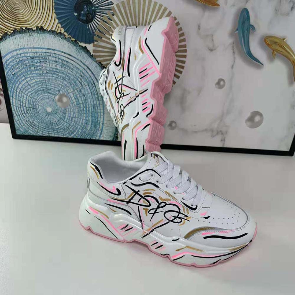 Dolce Gabbana D&G Women Hand-painted Calfskin Nappa Daymaster Sneakers - image 6