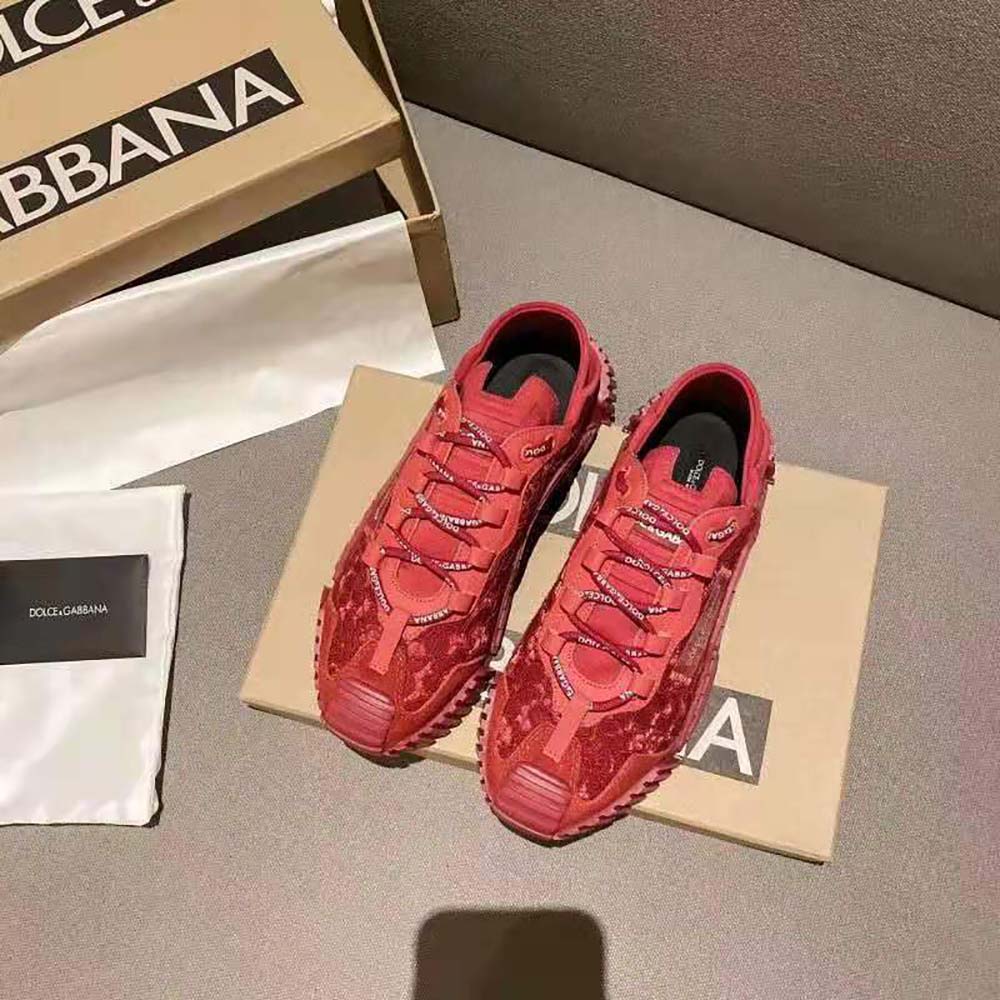Dolce Gabbana D&G Women NS1 Slip on Sneakers in Mixed Materials-Red - image 4