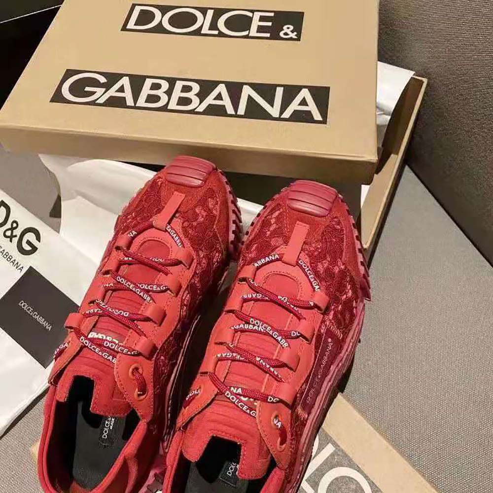 Dolce Gabbana D&G Women NS1 Slip on Sneakers in Mixed Materials-Red - image 7