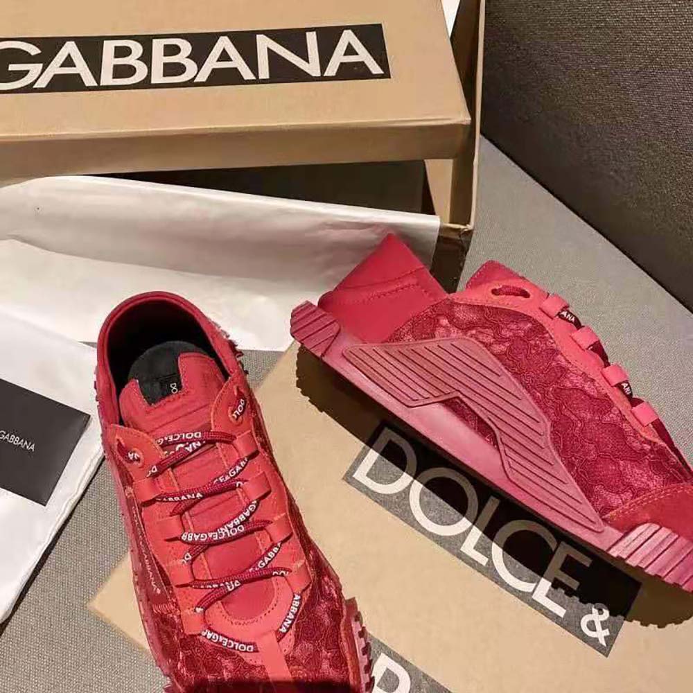 Dolce Gabbana D&G Women NS1 Slip on Sneakers in Mixed Materials-Red - image 6