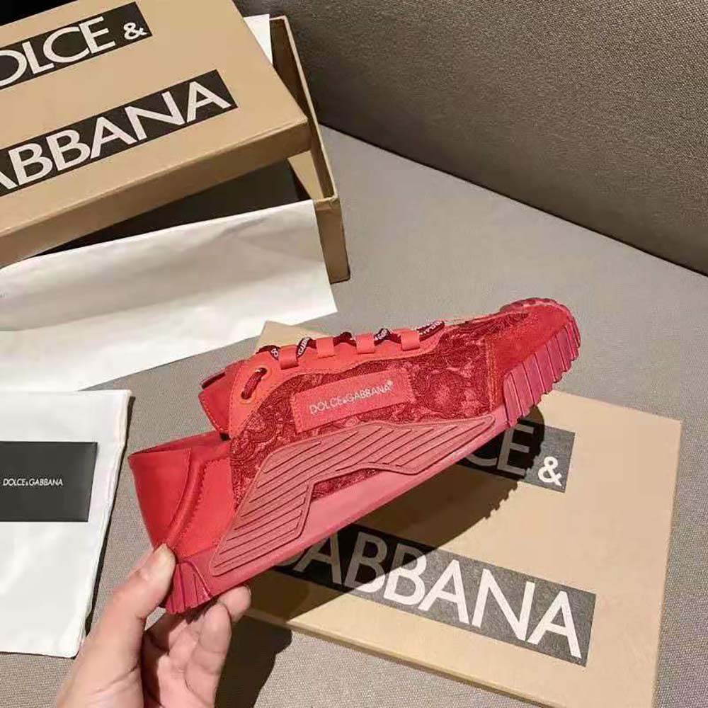 Dolce Gabbana D&G Women NS1 Slip on Sneakers in Mixed Materials-Red - image 8