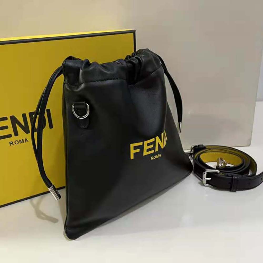 Side angle showing compact silhouette of Fendi Men Pack Small Pouch