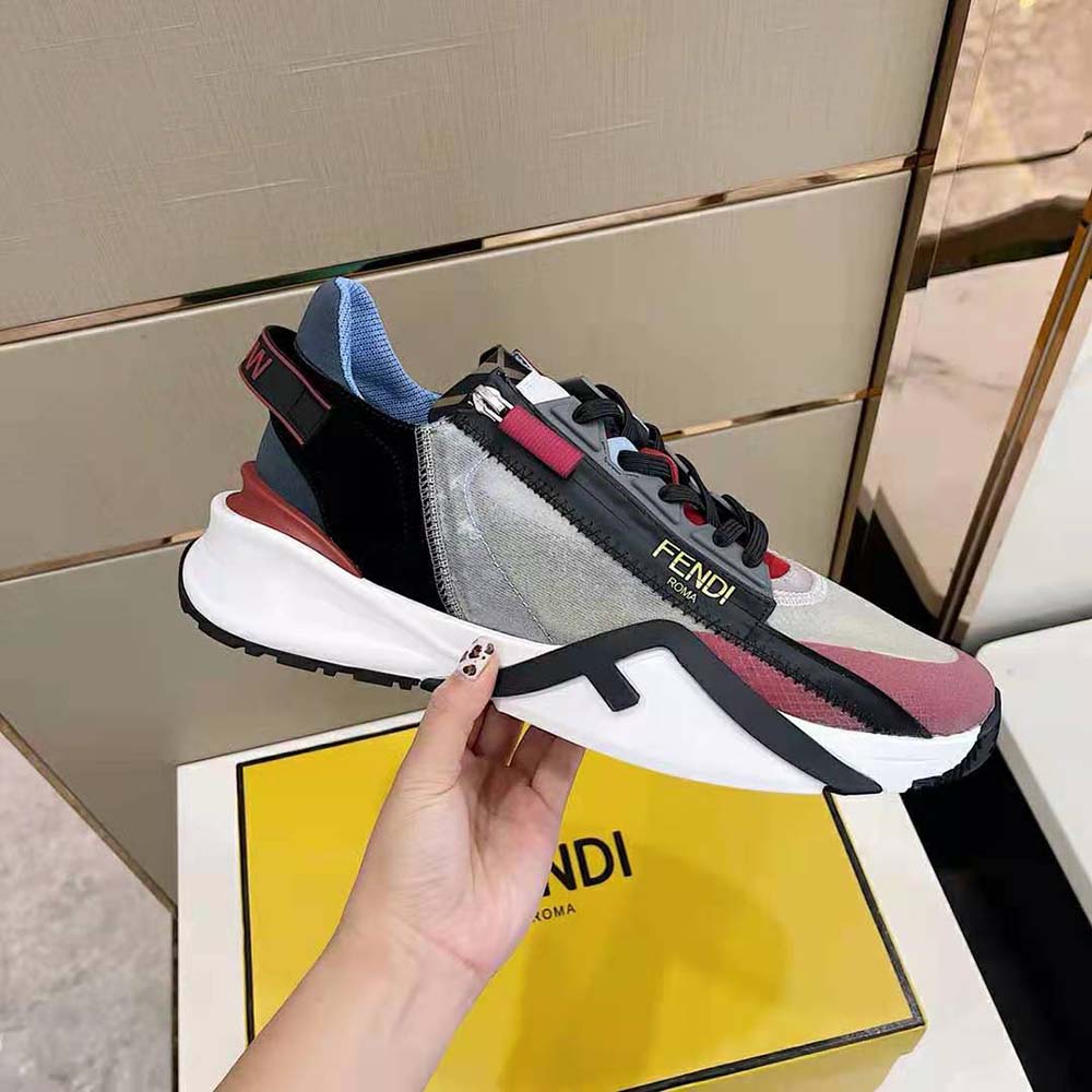 Fendi Unisex Flow Multicolor Nylon Low-Tops - image 6