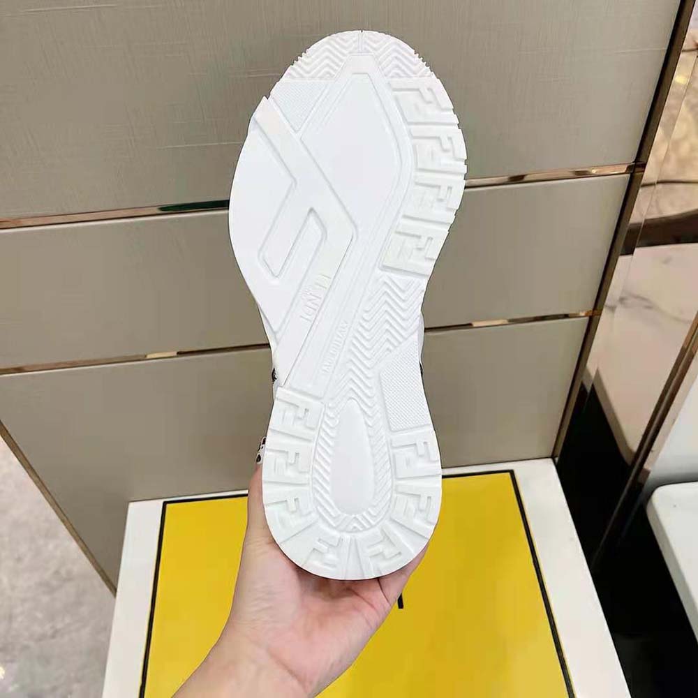 Fendi Unisex Flow White Nylon and Suede Low-Tops - image 10