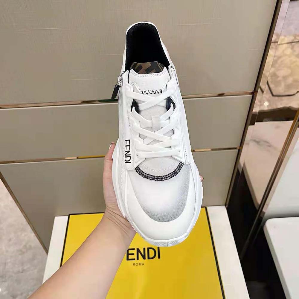 Fendi Unisex Flow White Nylon and Suede Low-Tops - image 7