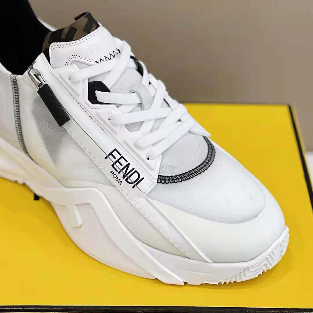 Fendi Unisex Flow White Nylon and Suede Low-Tops - image 8