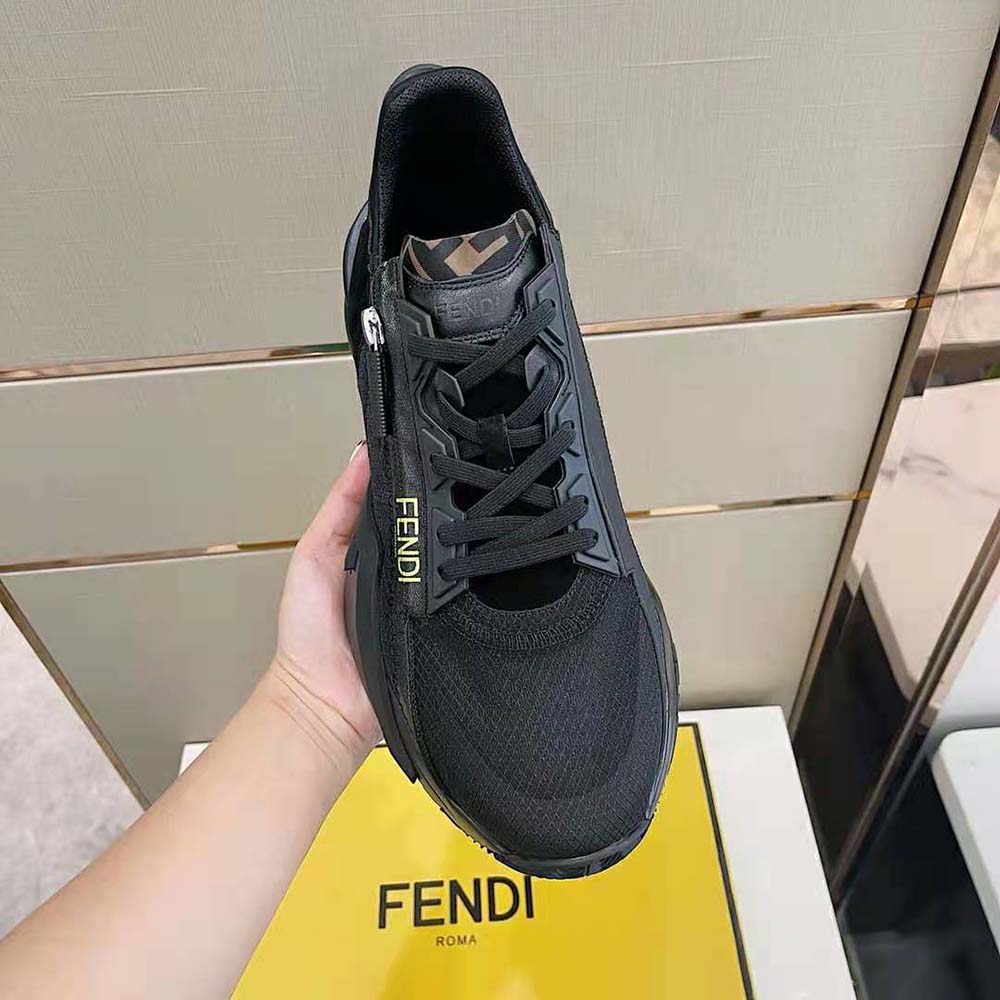 Fendi Unisex Shoes Flow Black Nylon Low-Tops - image 6