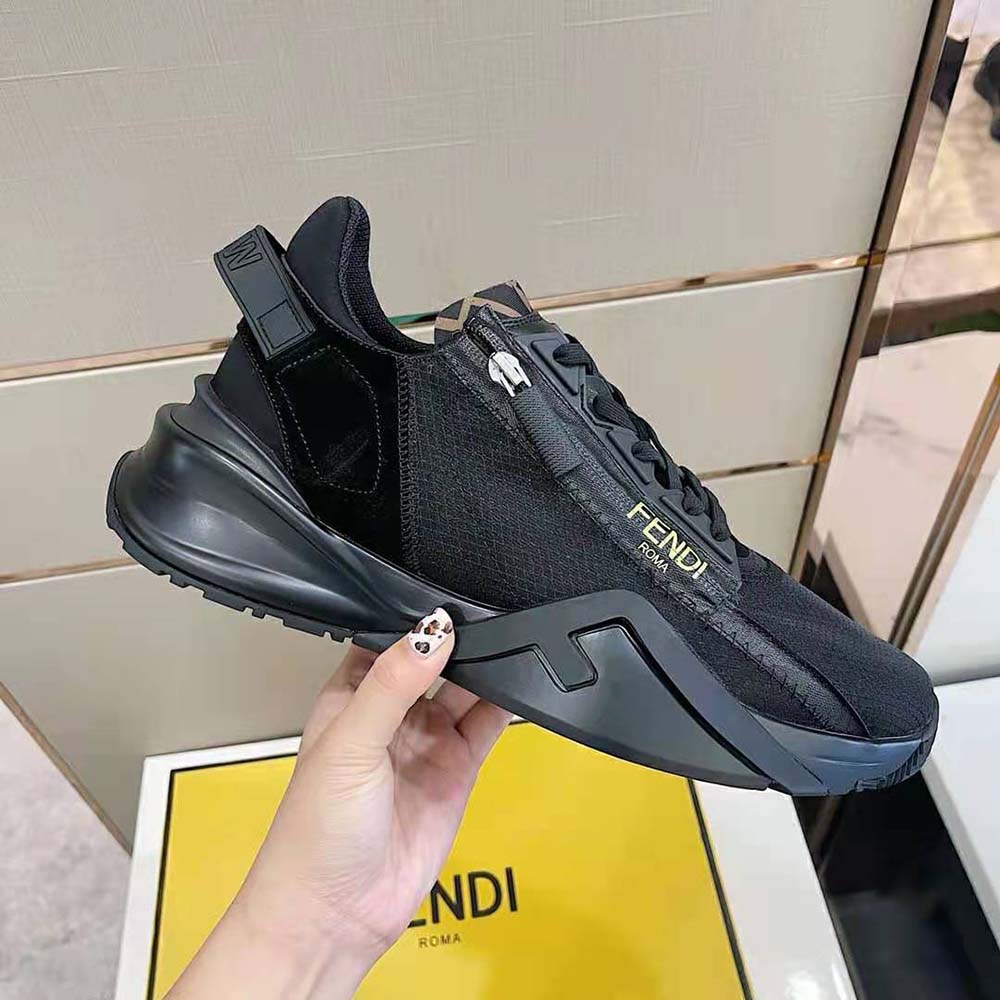 Fendi Unisex Shoes Flow Black Nylon Low-Tops - image 7
