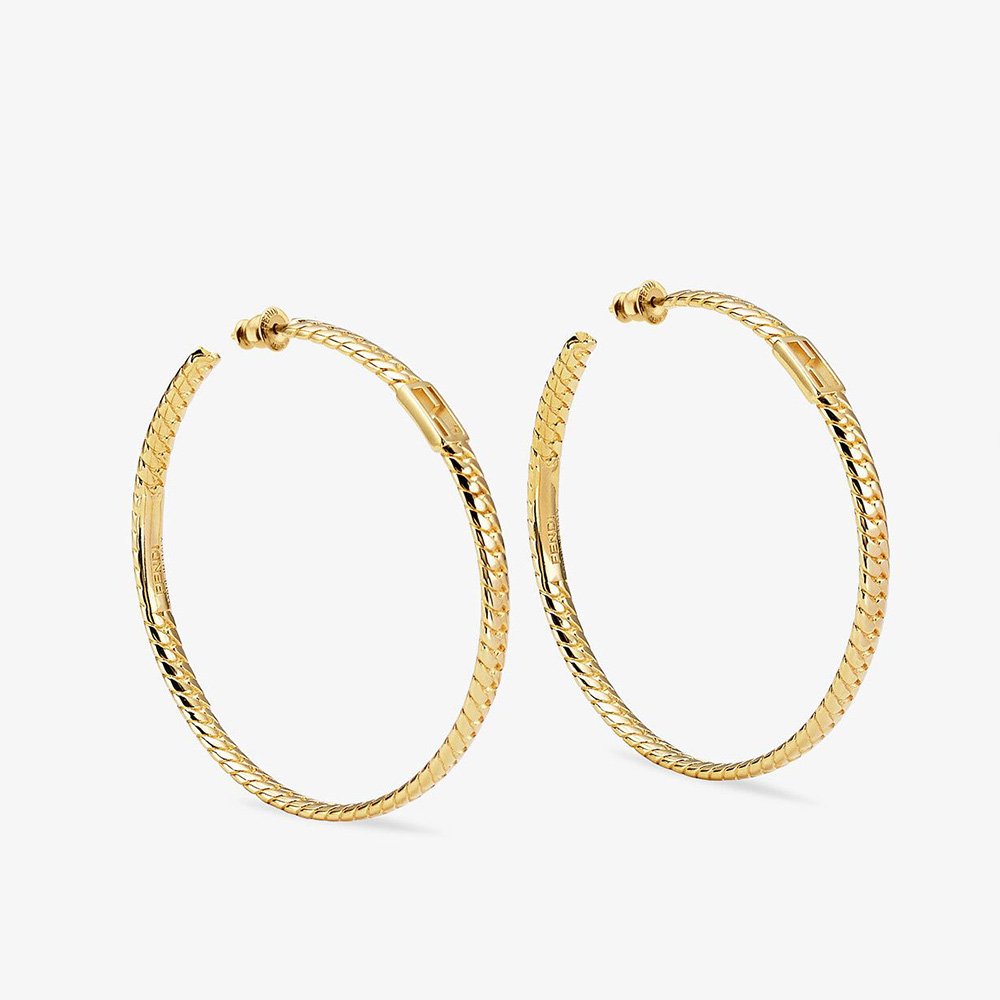 Front view of Fendi Women Baguette Large Earrings Gold-Color Earrings