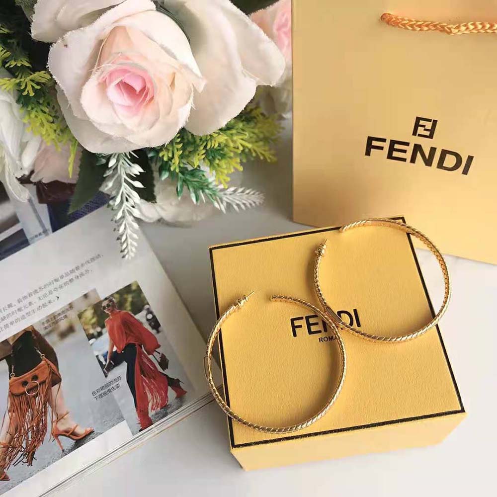 Fendi Women Baguette Large Earrings Gold-Color Earrings - image 6