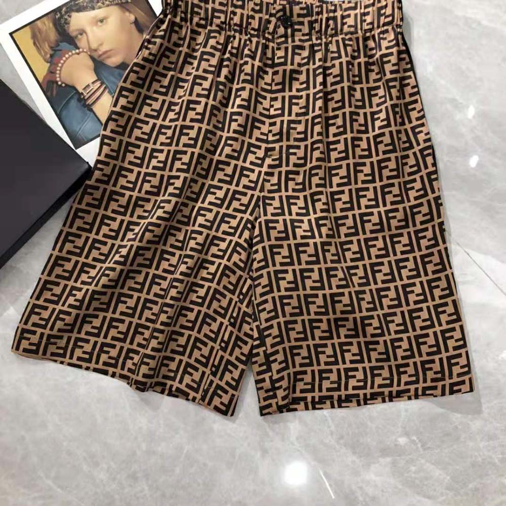 Fendi Women Bermudas Brown twill Bermudas - image 4